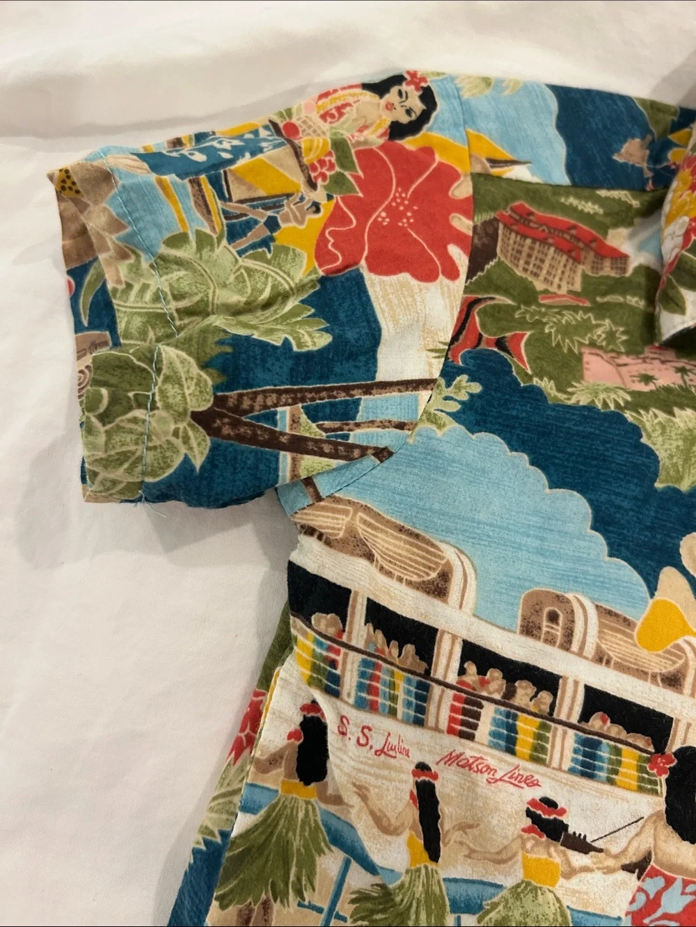 Tori Richard Kids' Short-Sleeve Hawaiian Shirt boat day 2T 3T